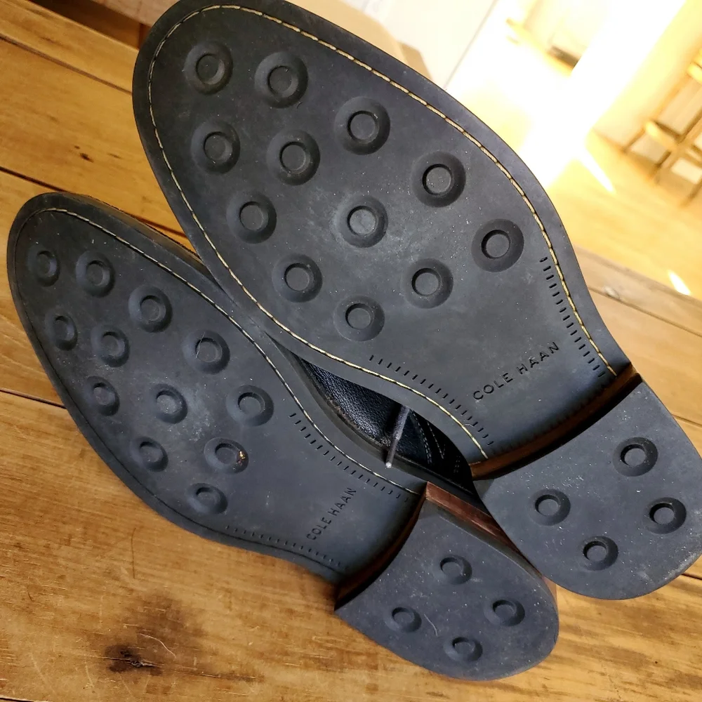 Cole Haan Men's CANTON Stitch Black Leather Boots Size 8 1/2